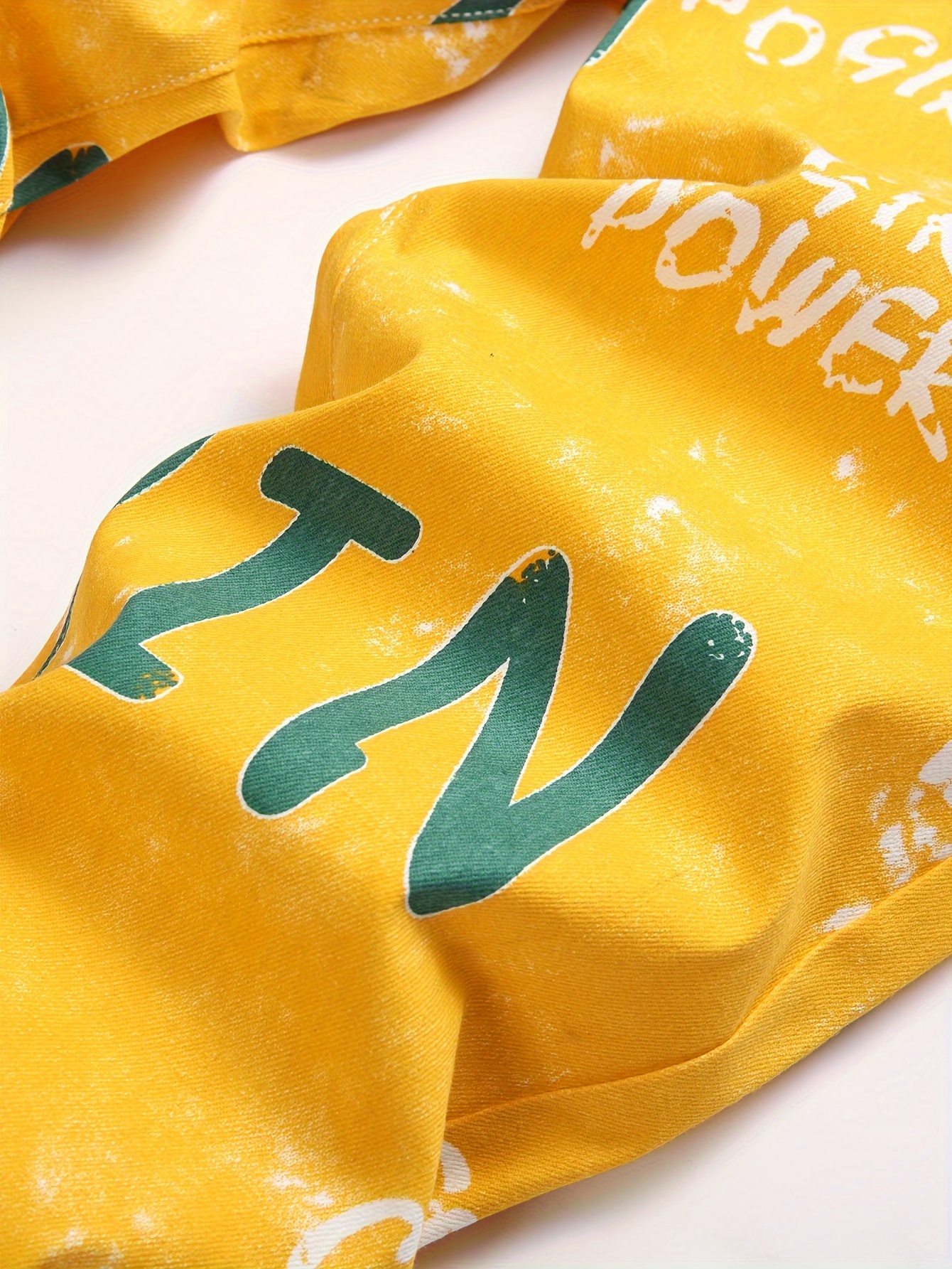 mens casual letter print jeans chic street style stretch jeans details 2